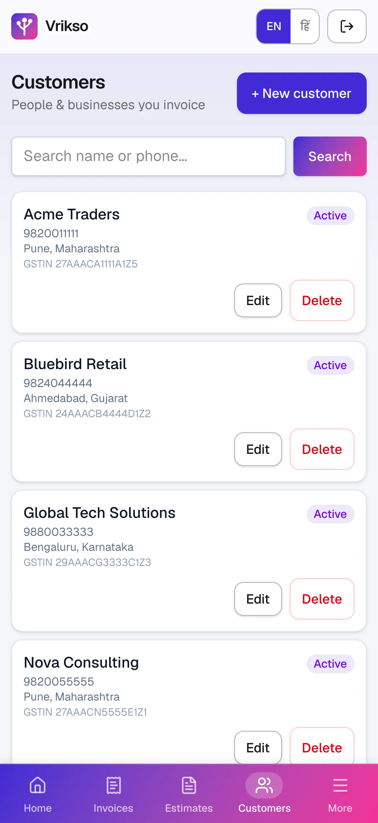 Customers — Vrikso